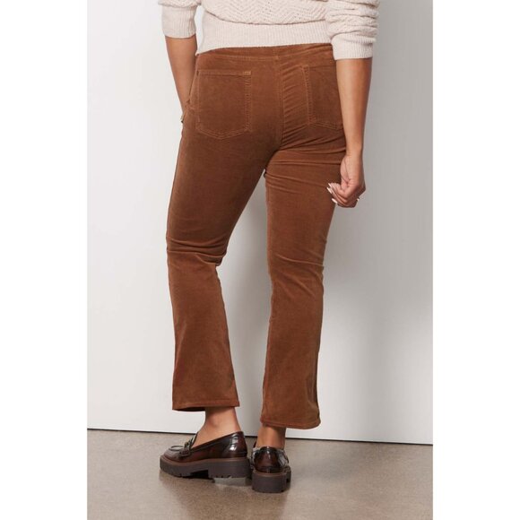 New 7 For All Mankind High Waist Slim Kick Bootcut Flare Crop Velvet Suede Pants - Picture 13 of 14